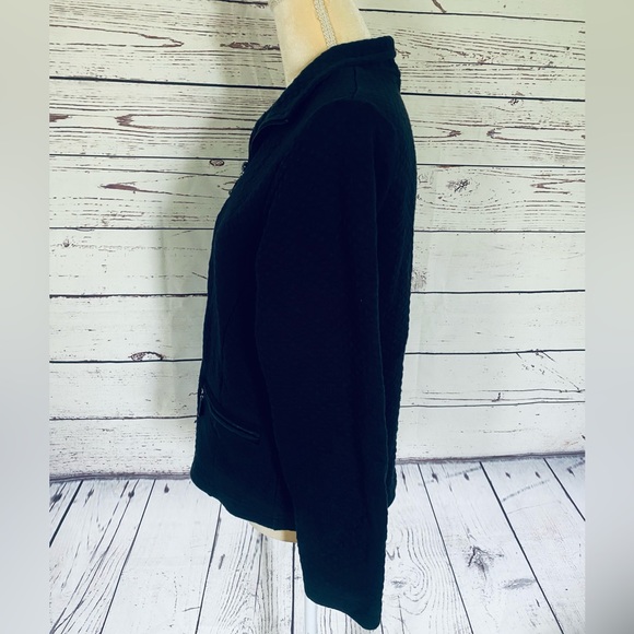 Women’s Small Sweater Cardigan Rafaella Quilt Texture Knit Zip Medium Weight - Picture 7 of 10